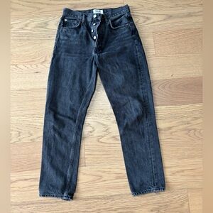 Agolde Women's Black Washed Boot Cut Jeans